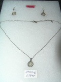 Sterling silver necklace and earring set