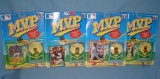 Group of MVP all star sports cards and pinback buttons