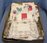 Box full of vintage linens