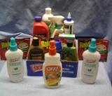 Box full of insect repellant, pet and home care cleaning products