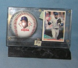 Sammy Sosa baseball and baseball card plaque