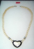 Pearl heart shaped necklace