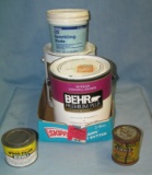 Box of paint, stain and supplies