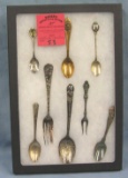 Silver plated souvenir spoons and forks