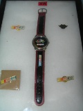 Nascar wrist watch and pin collection