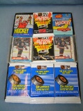 Group of vintage unopened hockey packs