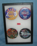 Group of vintage NBA basketball pin back buttons