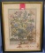 Early floral print in antique frame