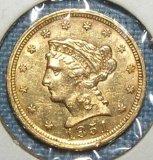 1851 Almost Uncirculated  2 1/2 dollar Liberty Head gold piece