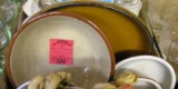 Box of vintage estate stoneware serving bowls