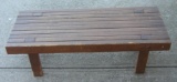 Mid century modern slotted hardwood side table