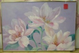 Artist signed oil on canvas floral painting