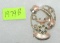 Telephone shaped pin with semi precious stone