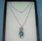 Vintage owl necklace with turquoise style stone