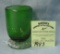 Antique two toned green to clear tooth pick holder
