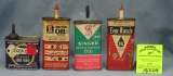 Group of four vintage oil tins including Singer