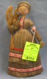 Early hand painted wood and fabric doll