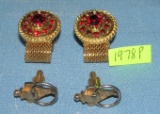 Two pairs of vintage cuff links circa 1950's