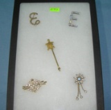 Group of quality costume jewelry pins