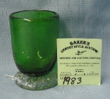 Antique two toned green to clear tooth pick holder