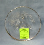 Vintage silver overlay serving dish