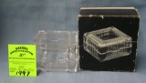 Crystal trinket box marked Cunard