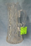 Antique heavy lead crystal pitcher