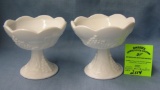 Grape decorated Milk Glass candle holders