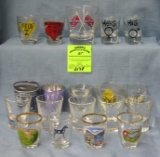 Large collection of vintage shot glasses