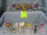 Large collection of vintage shot glasses