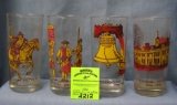Bicentennial decorated drinking glasses