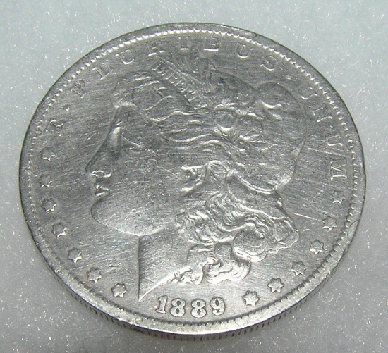 1889-O Morgan silver dollar in fine condition