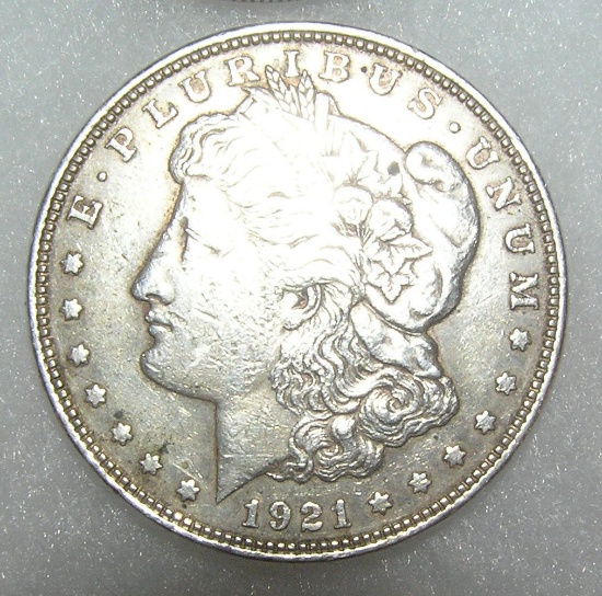 1921 Morgan silver dollar in fine condition