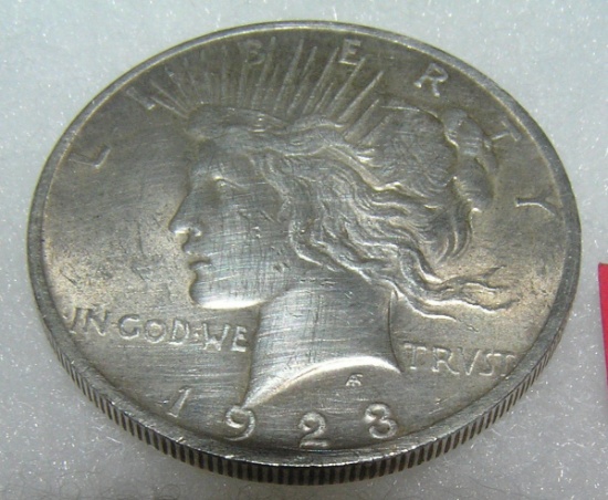 1923 Lady Liberty Peace silver dollar in fine condition