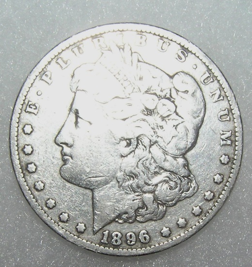 1896 Morgan silver dollar in very good condition