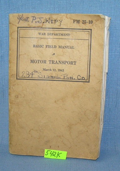 WWII motor transport book