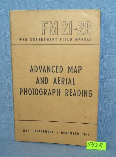 WWII Advanced map and ariel photograph reading book