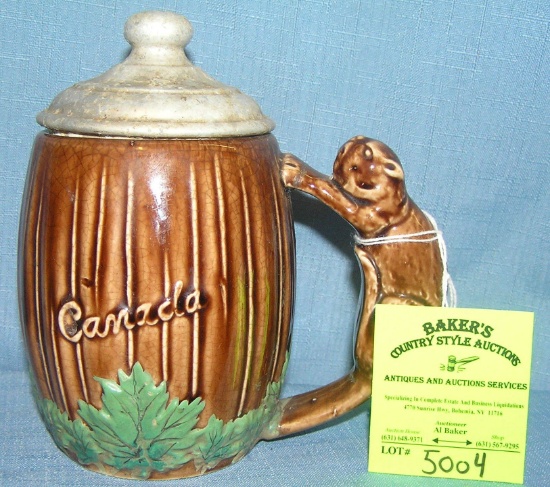 Early Canadian decorated beer mug