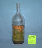 Antique Herb-o beverage bottle with Indian chief label
