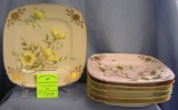 Antique 6 piece high quality floral decorated plate set