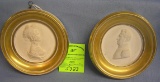 Pair of royalty themed wall plaques