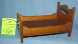 Miniature salesman sample oak bed circa