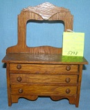 Miniature oak salesman sample dresser