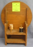 Sewing table spool display and storage piece