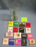 Beer glass and pub related matchbook collection