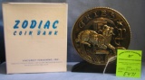 Vintage Aries coin bank mint with original box