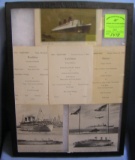 Queen Mary photo post card and menu