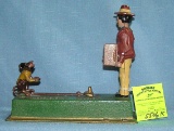 Vintage all hand painted cast iron Monkey bank