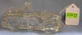 Early fire truck glass candy container