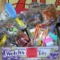 Box full of vintage fast food collectible toys